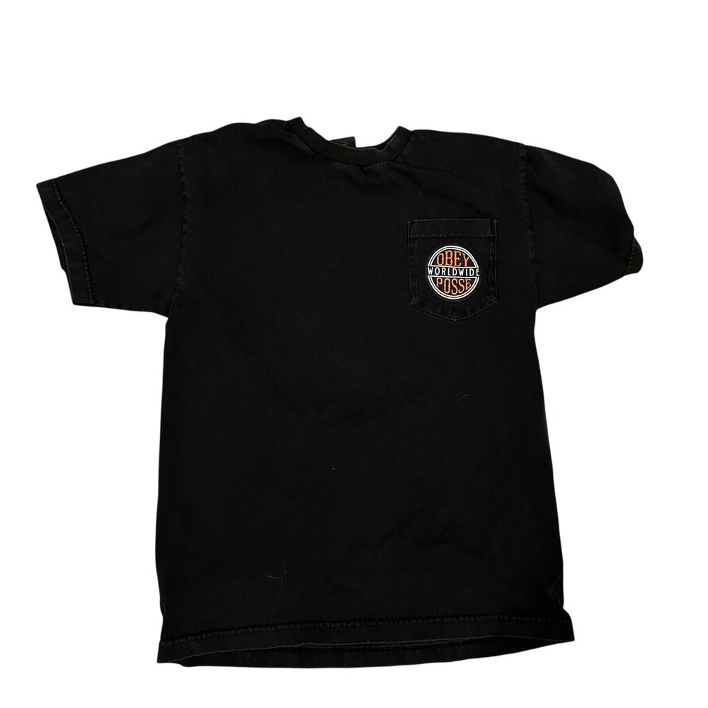Vintage Obey posse shirt‎ with front hit pocket back hit perfectly faded  sz M